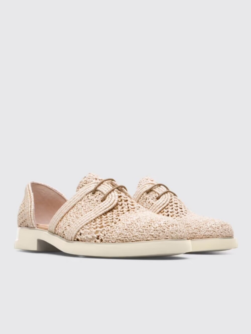 Camper Iman Raffia Flats Beige Women's 8.5